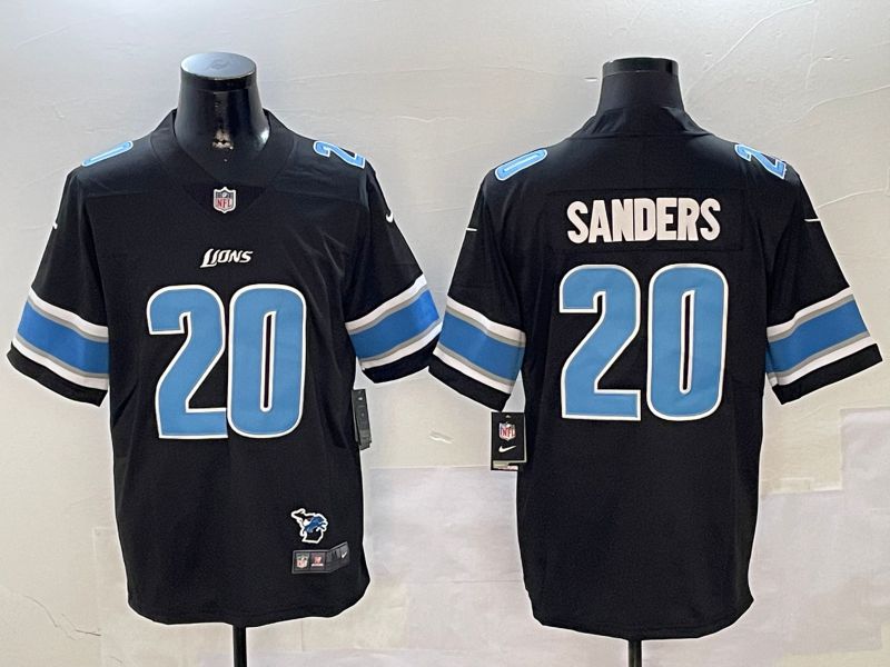 Men Detroit Lions #20 Sanders Black Second generation 2024 Nike Limited NFL Jersey style 2->detroit lions->NFL Jersey